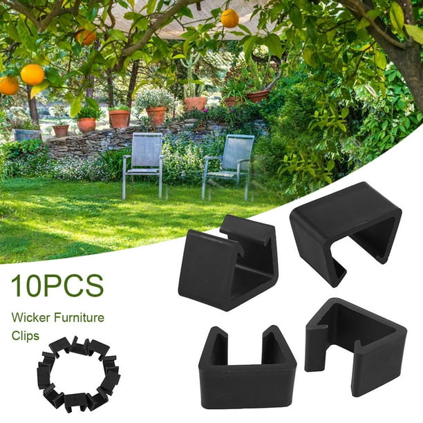10 Pcs Outdoor Patio Wicker Furniture Clips Sectional Sofa Rattan Furniture Clamps Chair Fasteners Wicker Chair Garden Furniture Clips